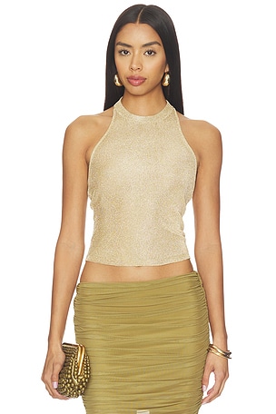 Minnie Metallic Knit Halter Top SEROYA