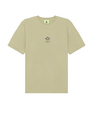 SUPERVSN Free Form Block Short Sleeve Tee in Sage