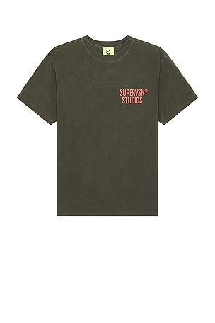 SUPERVSN Stack Logo Tee in Grey