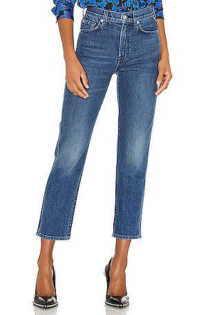 High Waist Cropped Straight 7 For All Mankind