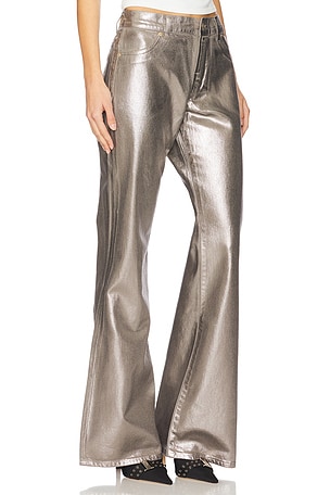 7 For All Mankind Spencer Flare in Metallic Silver