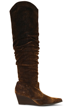 Westlake Distressed Denim Boot Seychelles