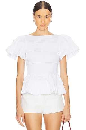 Smocked Peplum Top Susan Fang