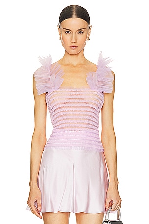 Shirred Tulle Top Susan Fang