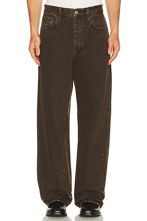 Wide Twist Denim Pants Sunflower