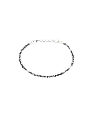 Serge de Nimes Square Spiga Bracelet in Metallic Silver