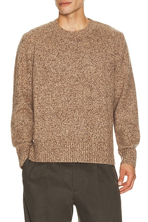 Marled Relaxed Fit Crewneck Sweater Soft Goat