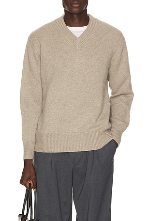 V Neck Sweater Soft Goat