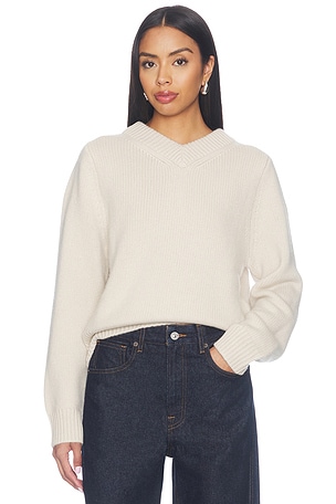 Chunky V-neck Sweater Soft Goat