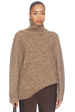 Marled Relaxed Fit Turtleneck Soft Goat