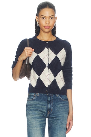 Argyle Cardigan Soft Goat