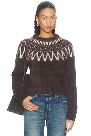 GOLA REDONDA COM ESTAMPA FAIR ISLE ESCOVADA Soft Goat