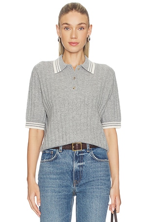 Striped Pique Top Soft Goat