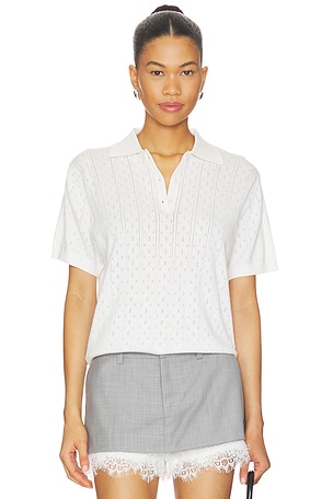 Pointelle Pique Top Soft Goat