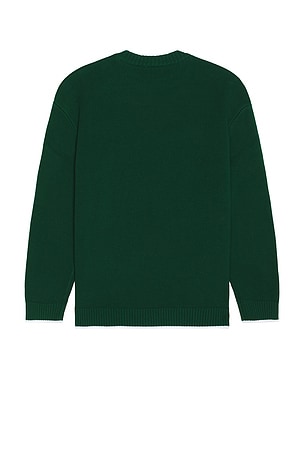 Students Golf Foster Knit Crew Sweater in Dark Green