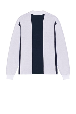 Students Golf Gibson Fleece Long Sleeve Polo in Light Grey