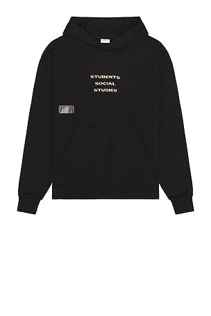 Students Golf Social Studies Fleece Pullover Hoodie in Black