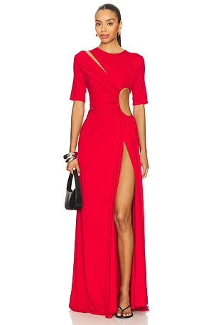 Gathered Slit Maxi Dress Sid Neigum