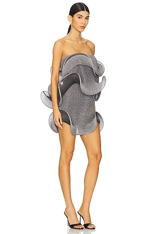 Sid Neigum Italian Micro Mini Dress in Metallic Silver