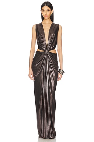 Sid Neigum Floor Length Knot Dress in Brown