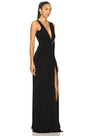 Sid Neigum Gathered Belt Dress in Black