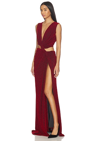 Sid Neigum Triple Loop Knit Dress in Burgundy