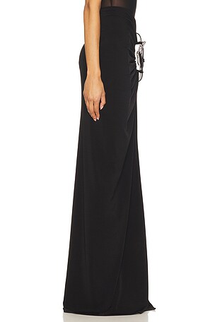 Sid Neigum Floor Length Gathered Belt Skirt in Black