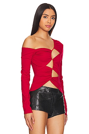 Sid Neigum Inverse Tension Cutout Top in Red