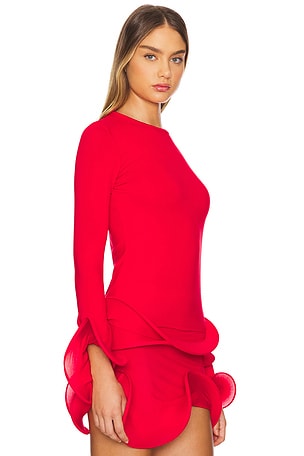 Sid neigum wave sleeve top en color rojo