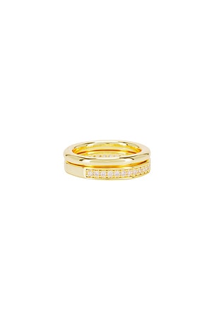 SHASHI Vroom Ring Set in Metallic Gold