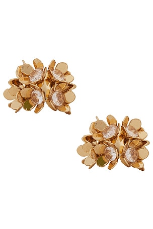 SHASHI Tina Flower Ear Cuff in Metallic Gold