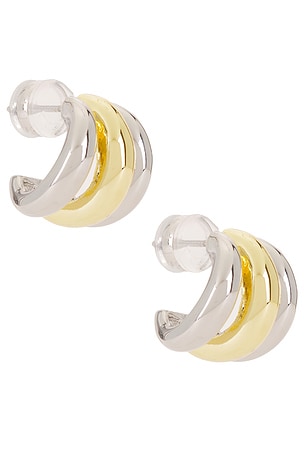 Triple Two Toned Hoop Earring SHASHI