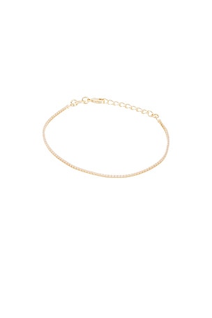 SHASHI Micro Teeny Tiny Tennis Bracelet in Metallic Gold