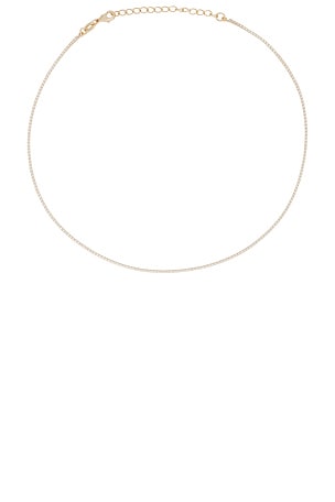 SHASHI Micro Teeny Tiny Tennis Necklace in Metallic Gold