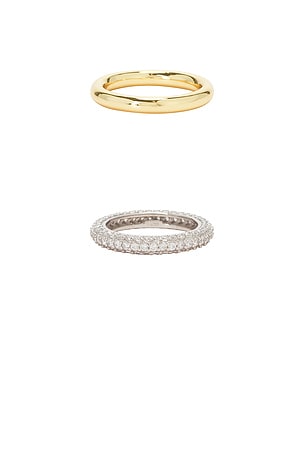 SHASHI LOT DE BAGUES LUCITE en Or Métallisé