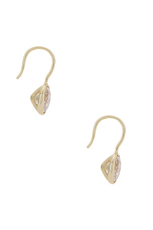 SHASHI Bezel Drop Earring in Metallic Gold
