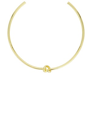 SHASHI Knot Necklace Cuff in Metallic Gold
