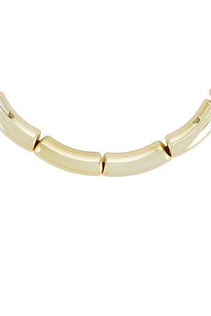 SHASHI Una Necklace in Metallic Gold