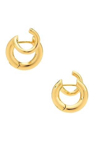 SHASHI Super Katerina Double Hoop in Metallic Gold