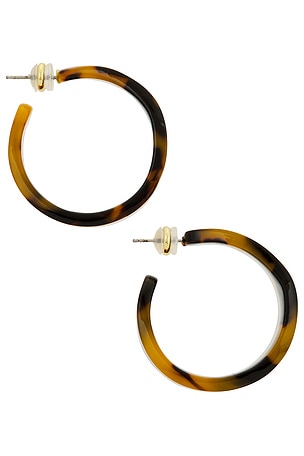 SHASHI Kasumi Tortoise Hoop Earring in Brown