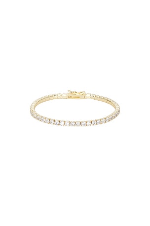 SHASHI Diamond Tennis Medium Bracelet in Metallic Gold
