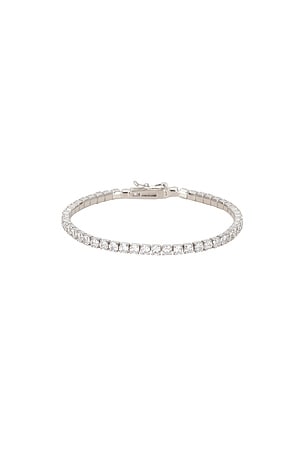 SHASHI The Line Tennis Bracelet in Metallic Silver