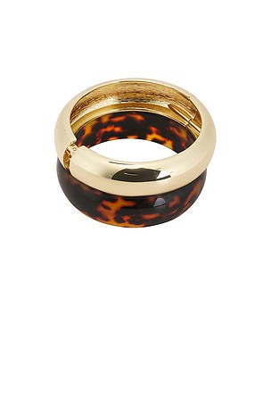 SHASHI Tortoise Bangle Bracelet Set in Metallic Gold