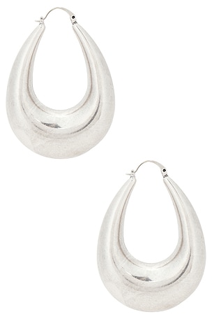 SHASHI Julia Silver Hoop Earring in Metallic Silver