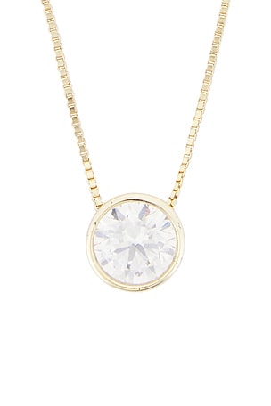 SHASHI Bezel Necklace in Metallic Gold