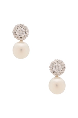 Halo Stud Pearl Drop Earring SHASHI
