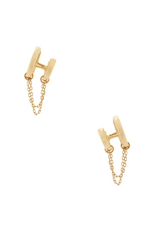 SHASHI Double Katerina Chain Earring in Metallic Gold