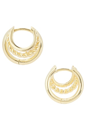 SHASHI Charlie Triple Earring in Metallic Gold