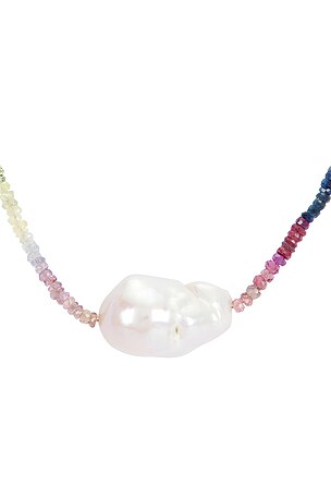 SHASHI Aisha Gemstone Necklace With Pearl.