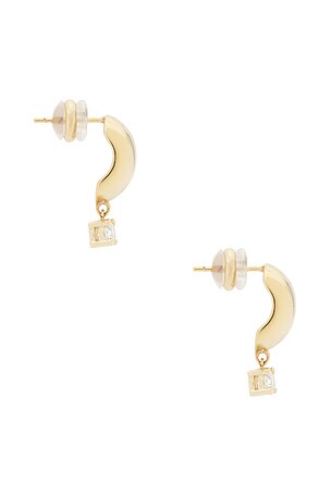 SHASHI Spencer Huggie Earring in Metallic Gold